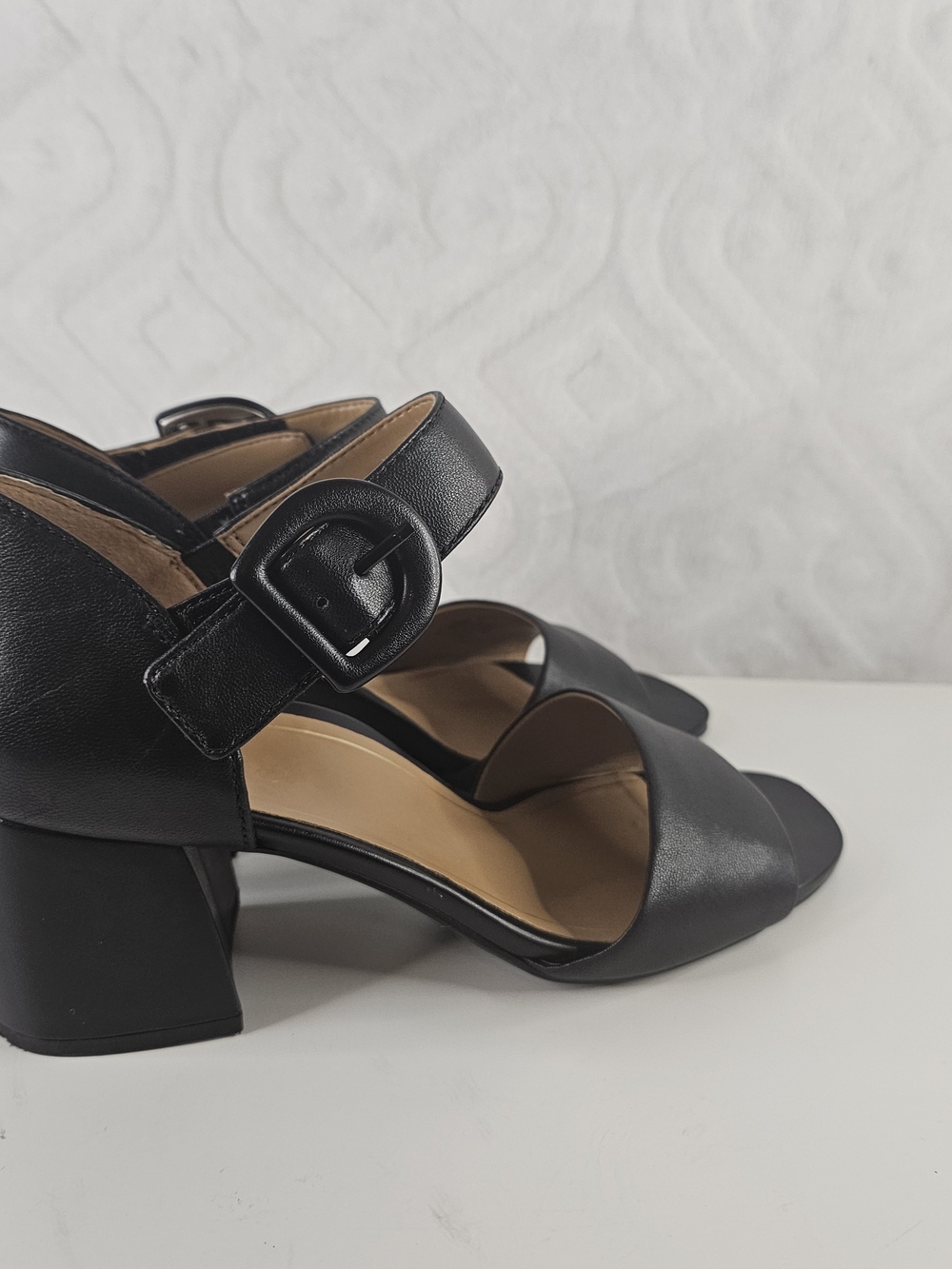 Vionic Black Block Heel Sandals with Ankle Buckle - Picture 5 of 11